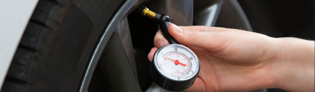 checking tire pressure