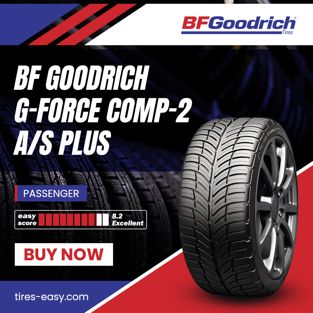 BF Goodrich G-Force Comp 2 AS tire with tread design showing 