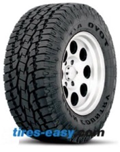 Toyo Open Country A/T II Tire mounted onto a wheel showing its tread design
