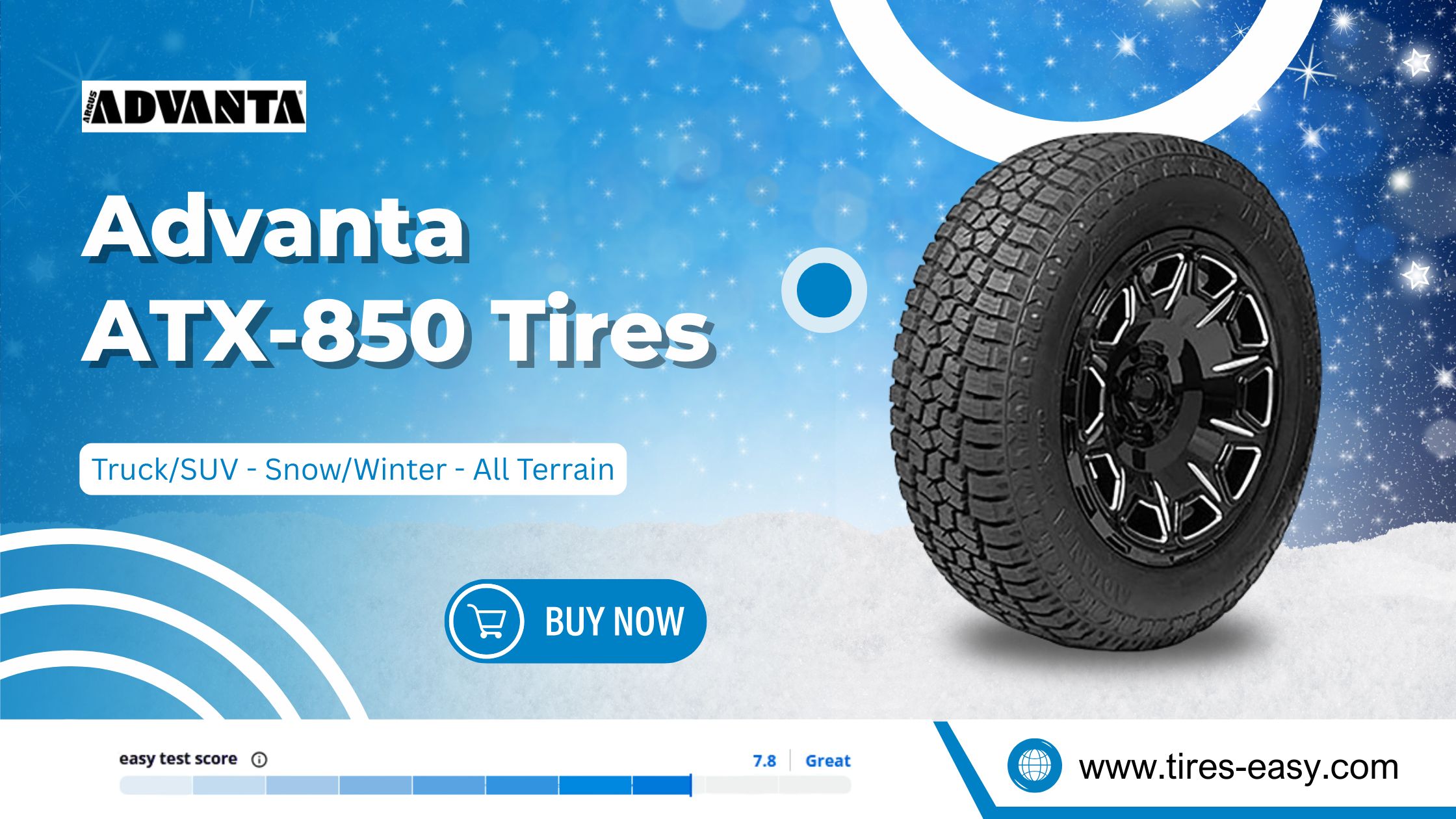 Advanta ATX-850 all-terrain winter tire providing strong traction, durability, and performance for SUVs and light trucks.