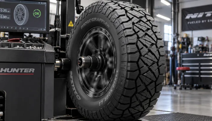 Rotating hybrid terrain truck tires every 5,000 miles