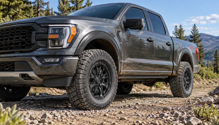 Hybrid terrain versus all terrain tire on a trail