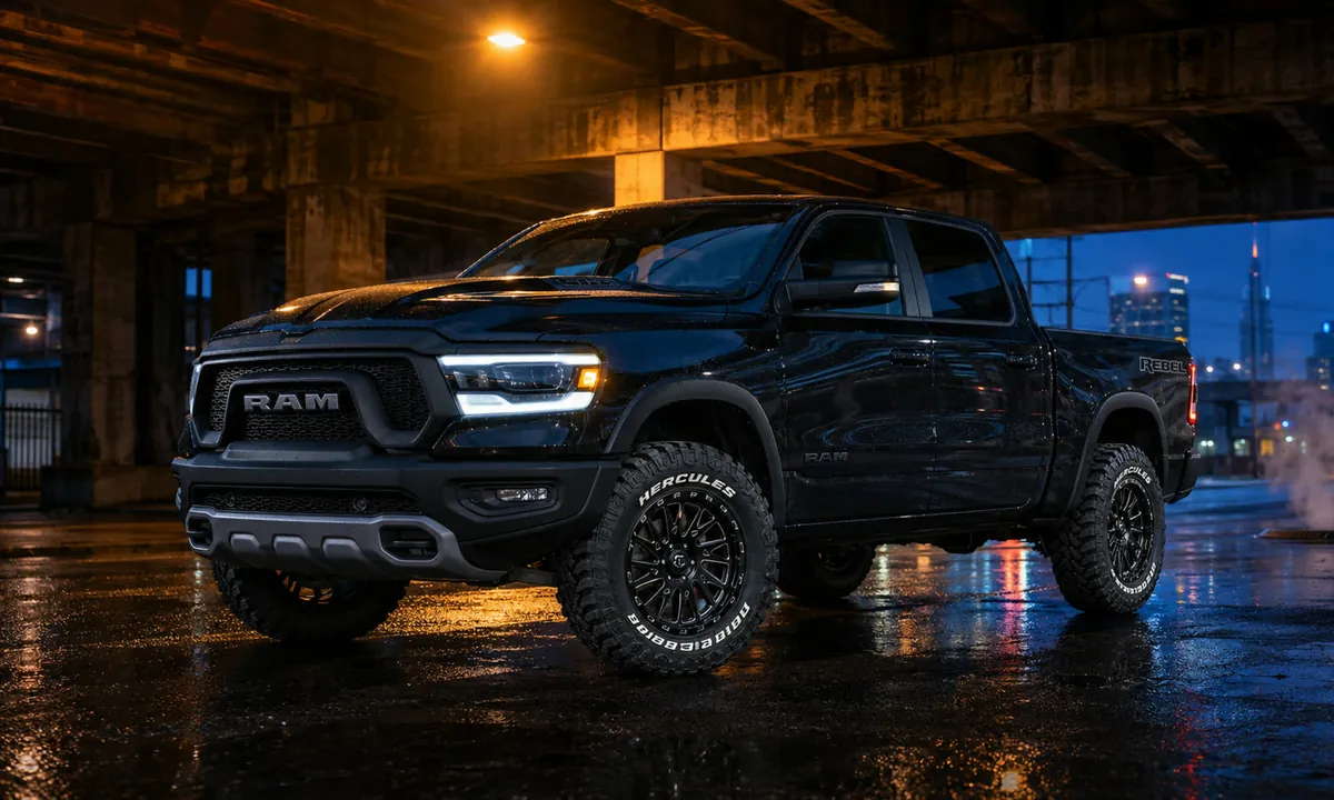 Hercules TIS TT1 on a pickup truck under a bridge at night