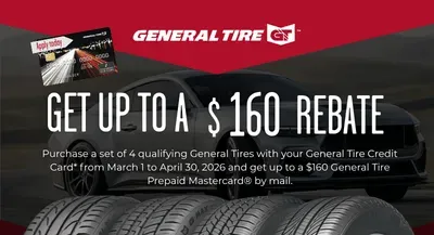 General Tire up to a $160 REBATE