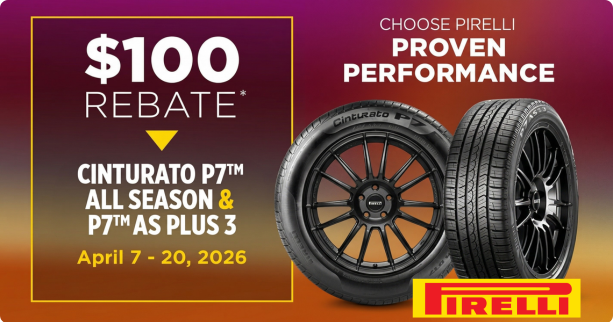 Pirelli $100 April 2026 Rebate