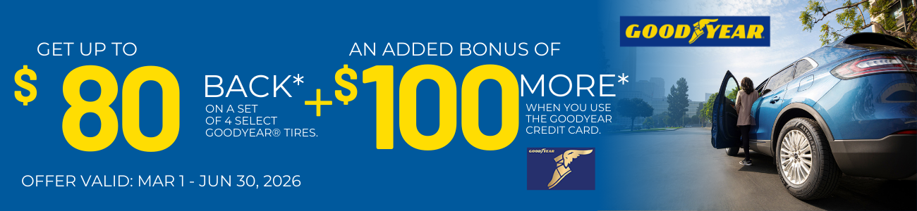 Goodyear UP to $180 Rebate