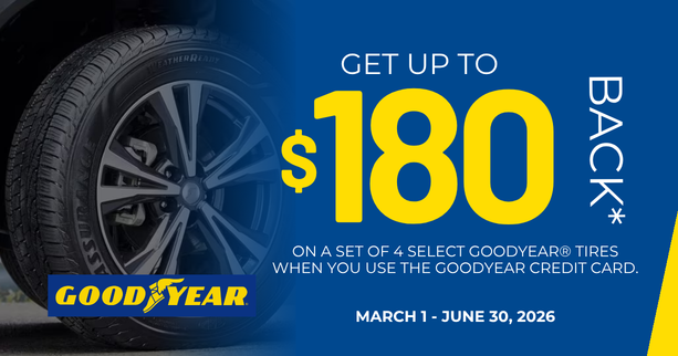 Goodyear UP to $180 Rebate
